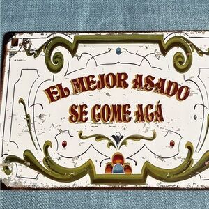 🇦🇷Vintage Argentina "El Mejor Asado Se come Aca" 20x 30cm (New)